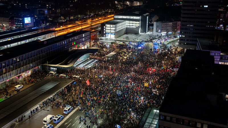 Demonstration gegen Rechts am HBF